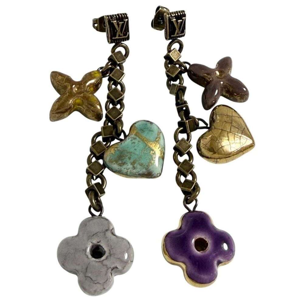 Louis Vuitton Women's Chain Earrings with Multi-Charm, Antique Finish